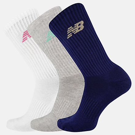 NB Polycotton Cushion Crew Sock 3 Pair, LAS77943AS2 image number null