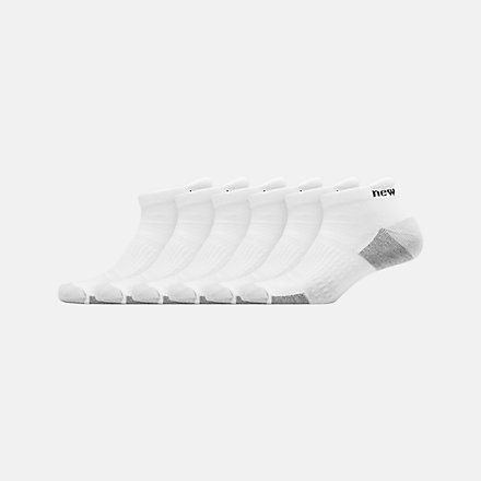 New Balance Cushioned Tab Socks 6 Pack, LAS83156WT image number null