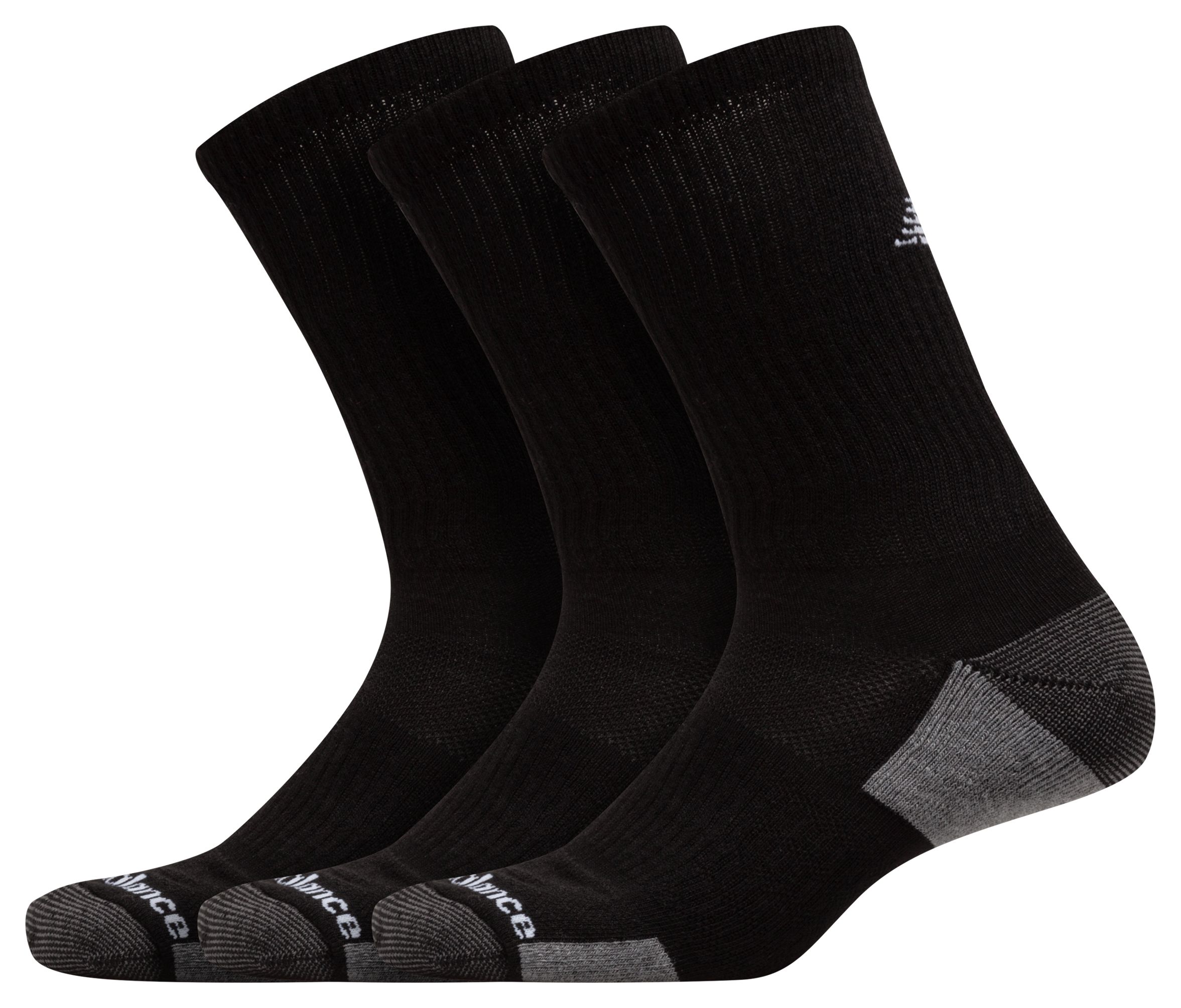 New Balance Unisexe Chaussettes Essentials Cushioned Crew 3 Pack en Black/Noir, Poly Knit, Taille S