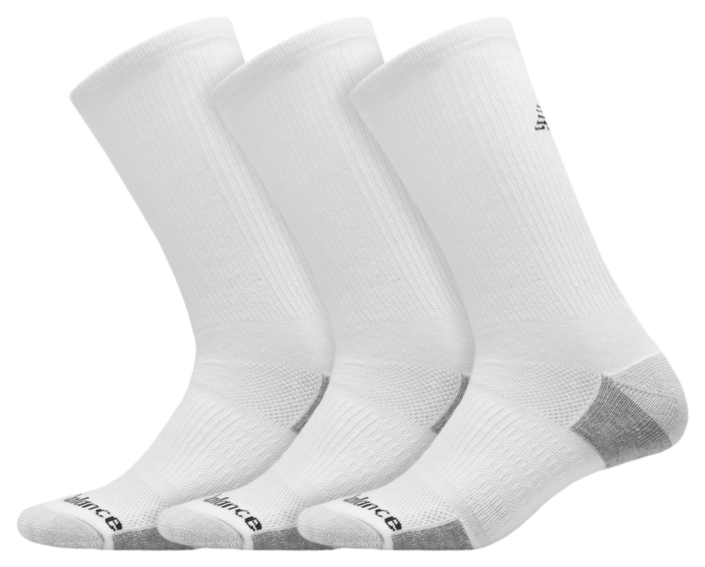 New Balance Unisex Essentials Cushioned Crew Socks 3 Pack in Branca, Poly Knit, Tamanho S
