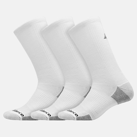 New Balance Essentials Cushioned Crew Socks 3 Pack, LAS83363WT image number null