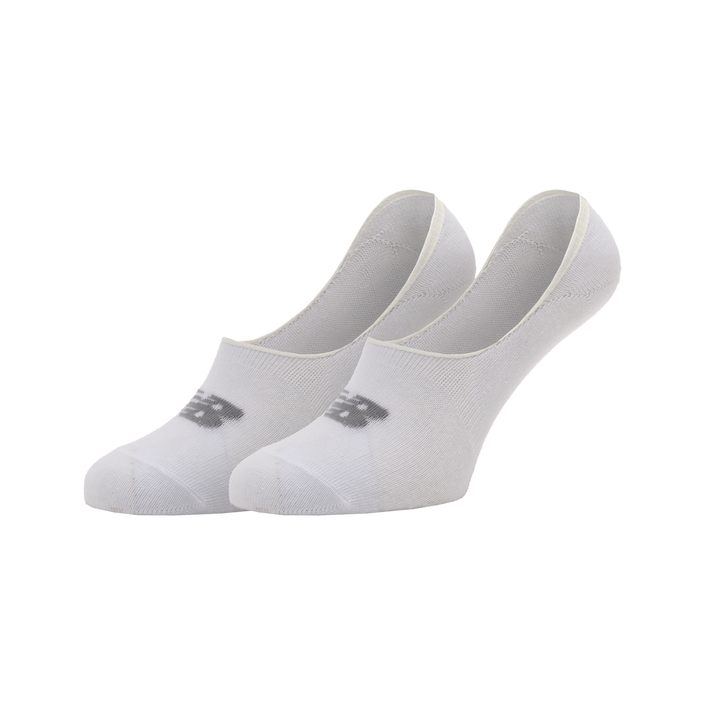 New Balance Unisex Performance Cotton Unseen Liner Socks 2 Pack in White, size Large