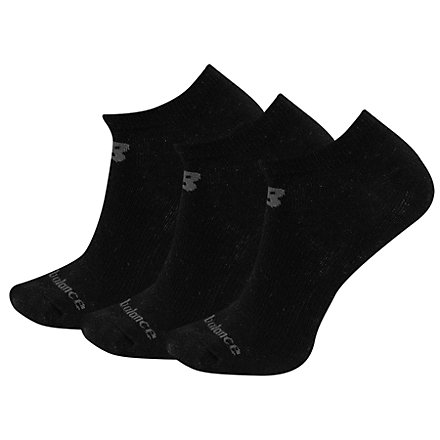 New Balance Performance Cotton Flat Knit No Show Socks 3 Pack, LAS95123BK image number null