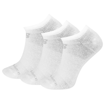 New Balance Performance Cotton Flat Knit No Show Socks 3 Pack, LAS95123WT image number null