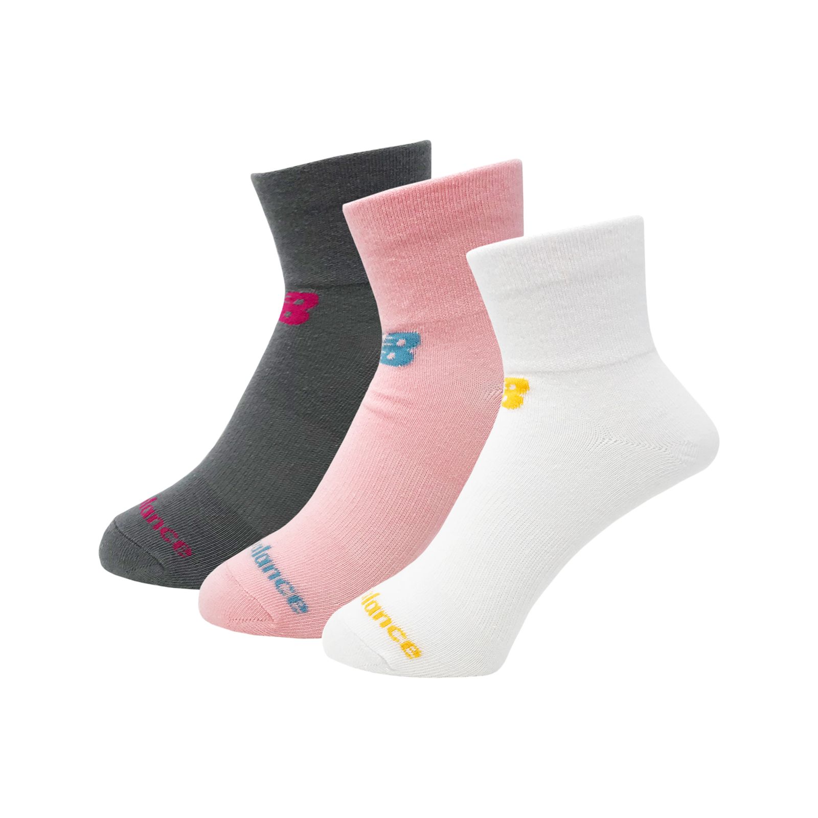 Performance Cotton Flat Knit Ankle Socks 3 Pack - New Balance