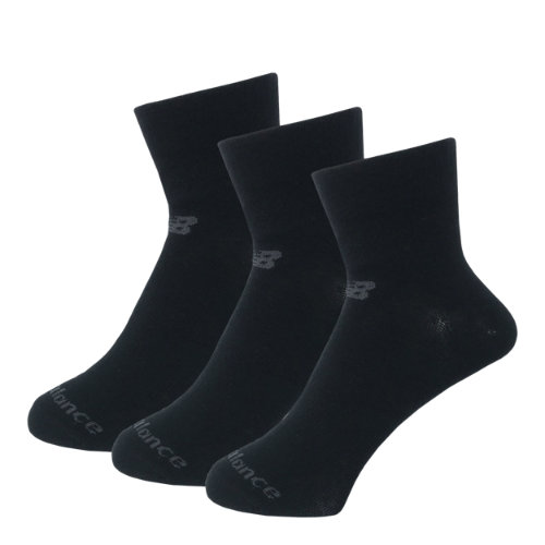 new balance unisex performance cotton flat knit ankle socks 3 pack en noir, taille l