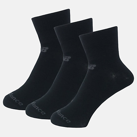 New Balance Performance Cotton Flat Knit Ankle Socks 3 Pack, LAS95233BK image number null