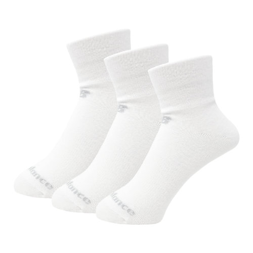 new balance unisex performance cotton flat knit ankle socks 3 pack en blanc, taille l
