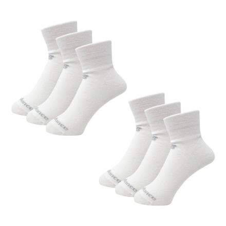 New Balance Performance Cotton Flat Knit Ankle Socks 6 Pack, LAS95236WT image number null