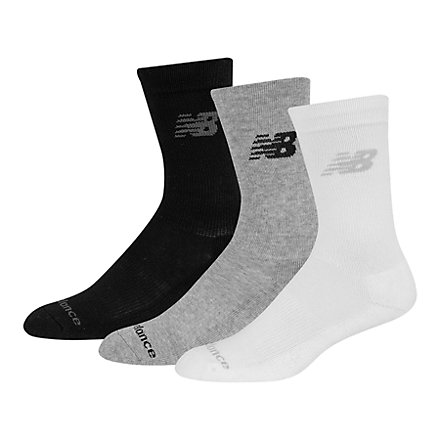 New Balance Performance Cotton Cushioned Crew Socks 3 Pack, LAS95363WM image number null