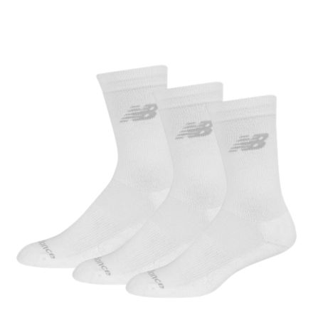 Unisex Performance Cotton Cushioned Crew Socks 3 Pack - New Balance