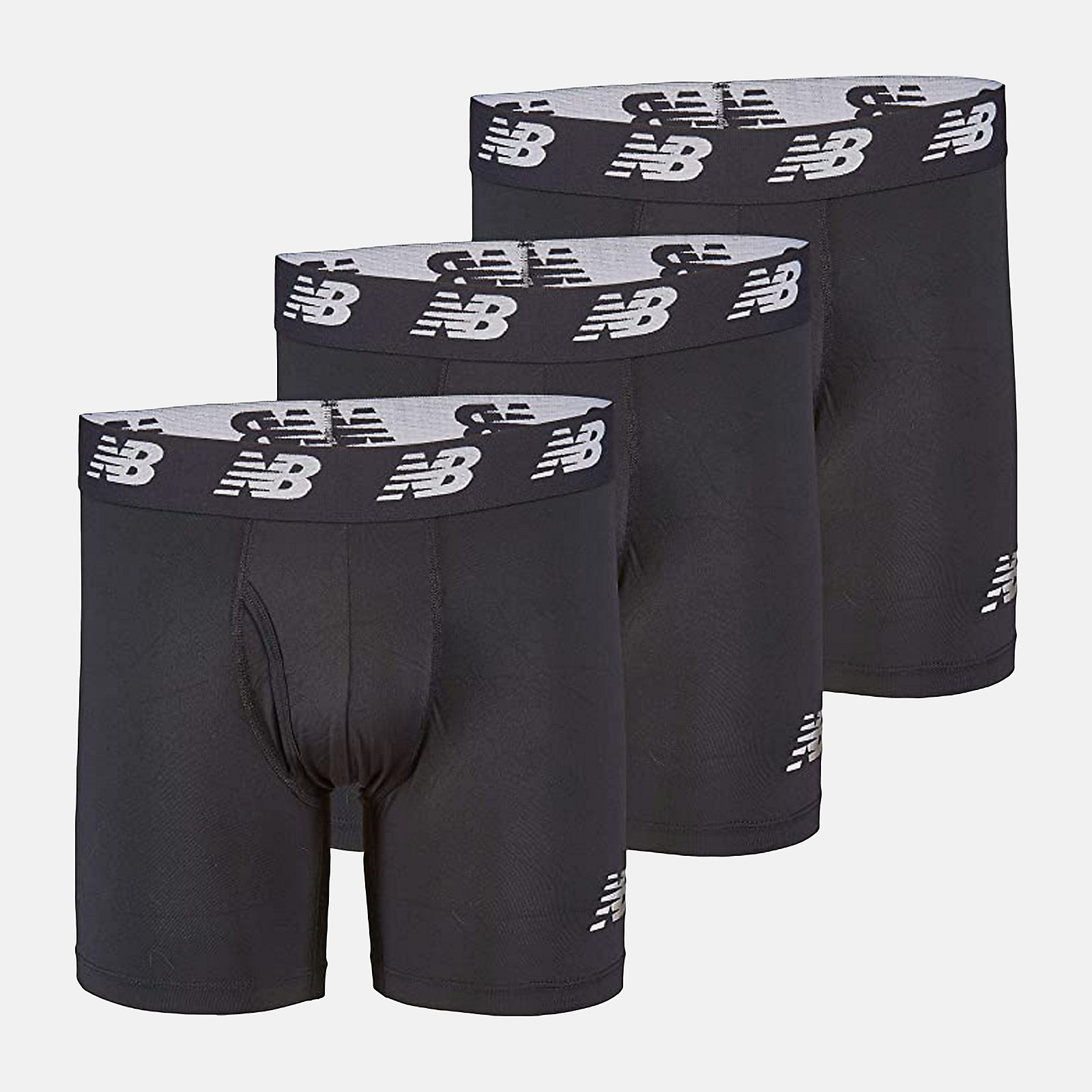 Mens Premium 6 Inch Boxer Brief with Fly 3 Pack - New Balance