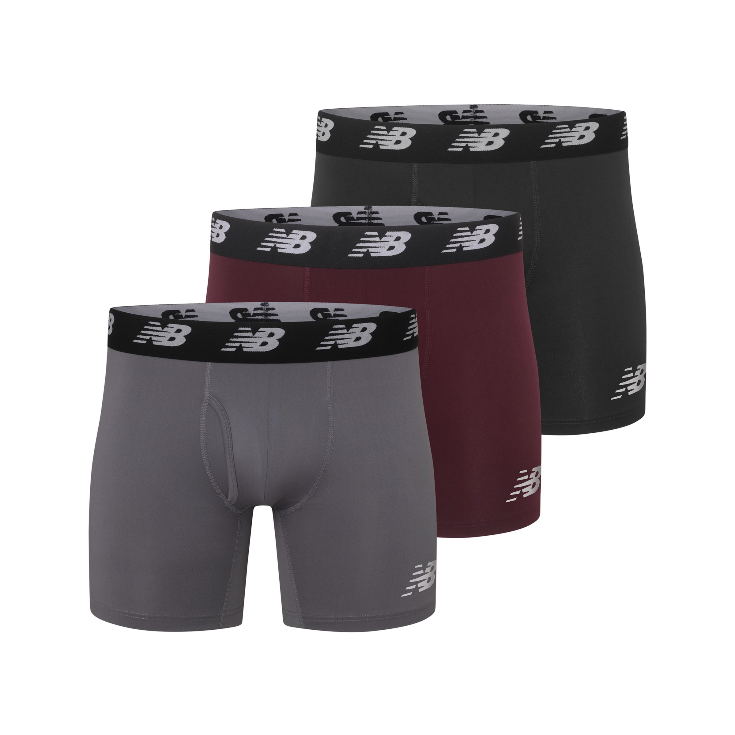 Mens Premium 6 Inch Boxer Brief with Fly 3 Pack