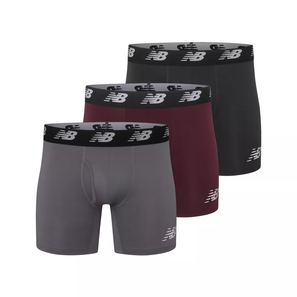 Mens Premium 6 Inch Boxer Brief with Fly 3 Pack