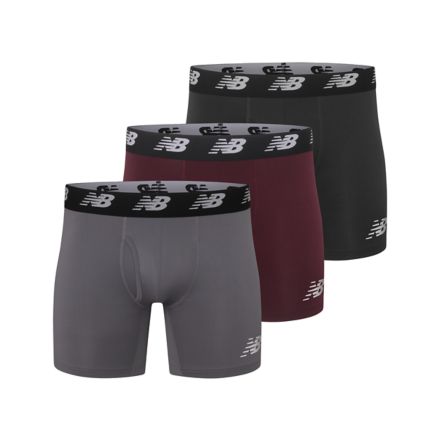 Mens Premium 6 Inch Boxer Brief with Fly 3 Pack, BLACK, LAU13001OFG