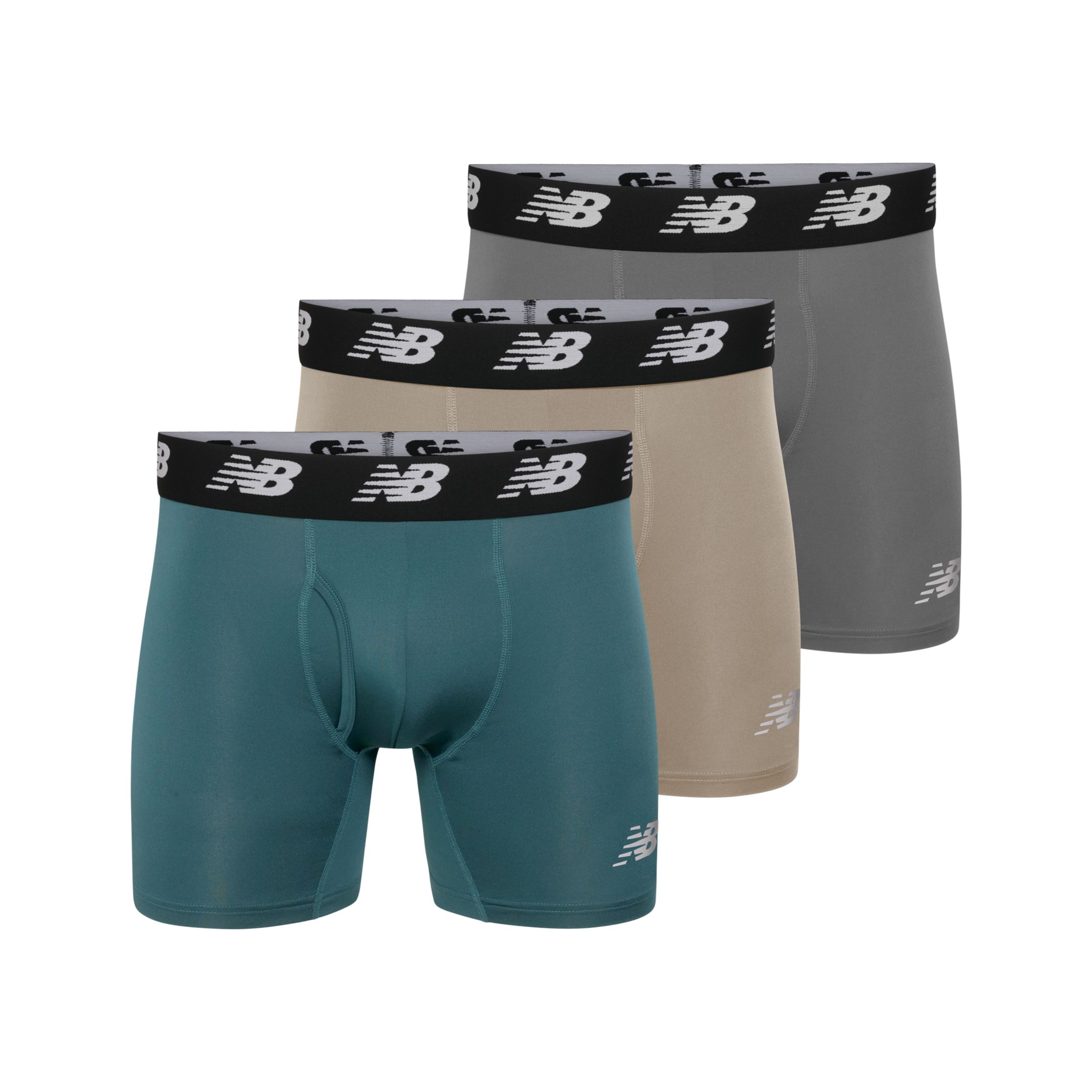 Mens Premium 6 Inch Boxer Brief with Fly 3 Pack