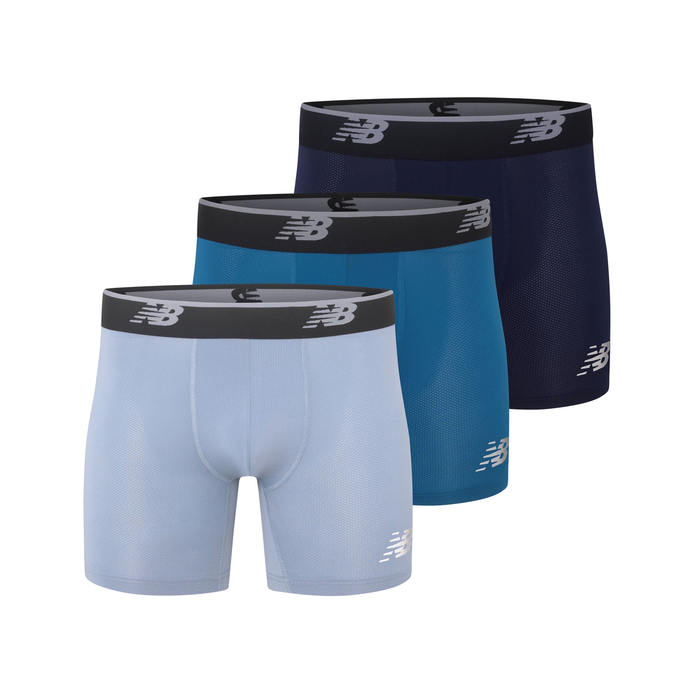 Mens Mesh 5 Inch Boxer Brief No Fly 3 Pack