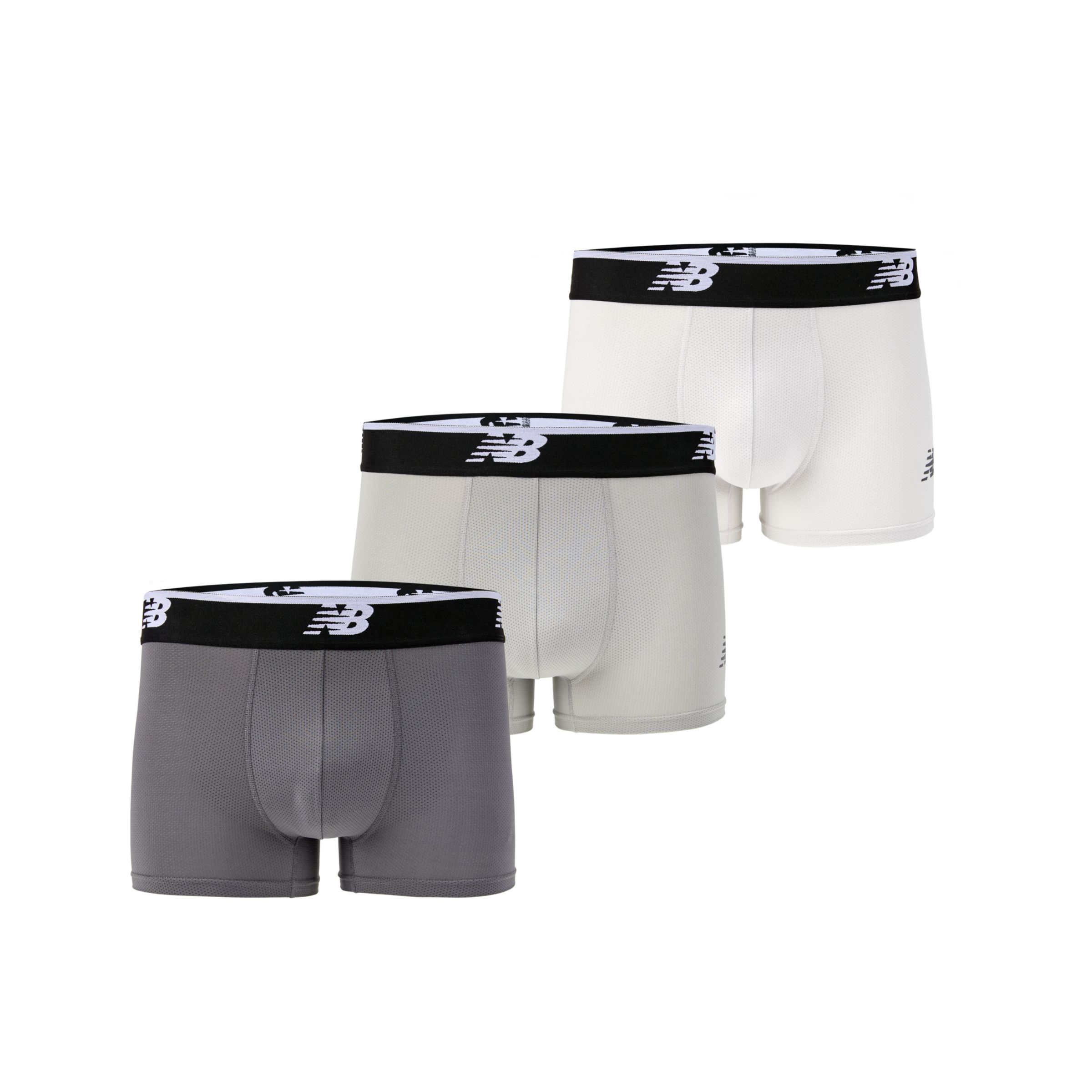New Balance Men's Mens Mesh 3 Inch Boxer Brief No Fly 3 Packs In Multi