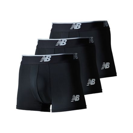 Mens Mesh 3 Inch Boxer Brief No Fly 3 Packs, BLACK, LAU13048BKK