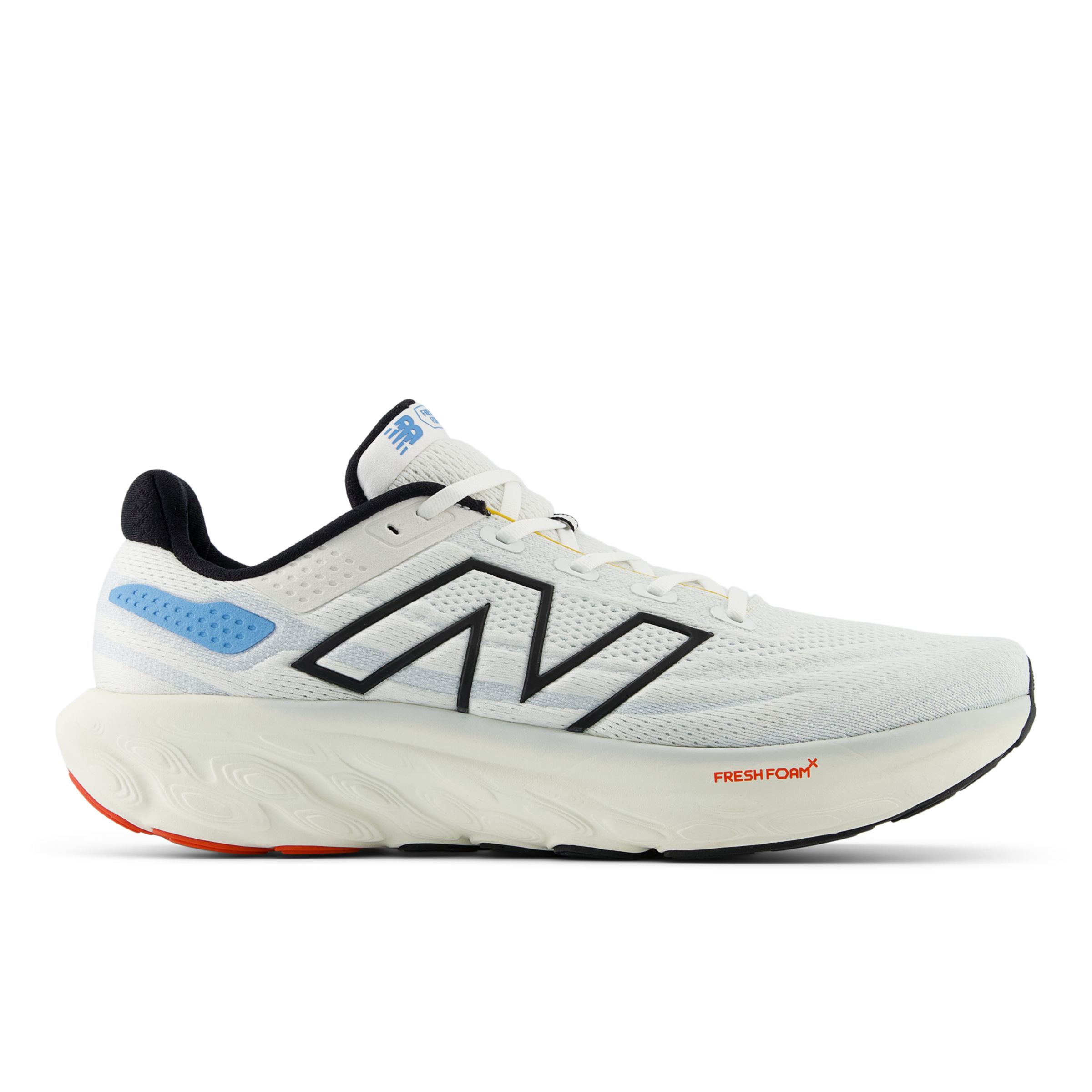 New Balance Homme Fresh Foam X 1080v13 en Blanc/Noir/Bleu/Orange, Synthetic, Taille 47.5 Extra-Large