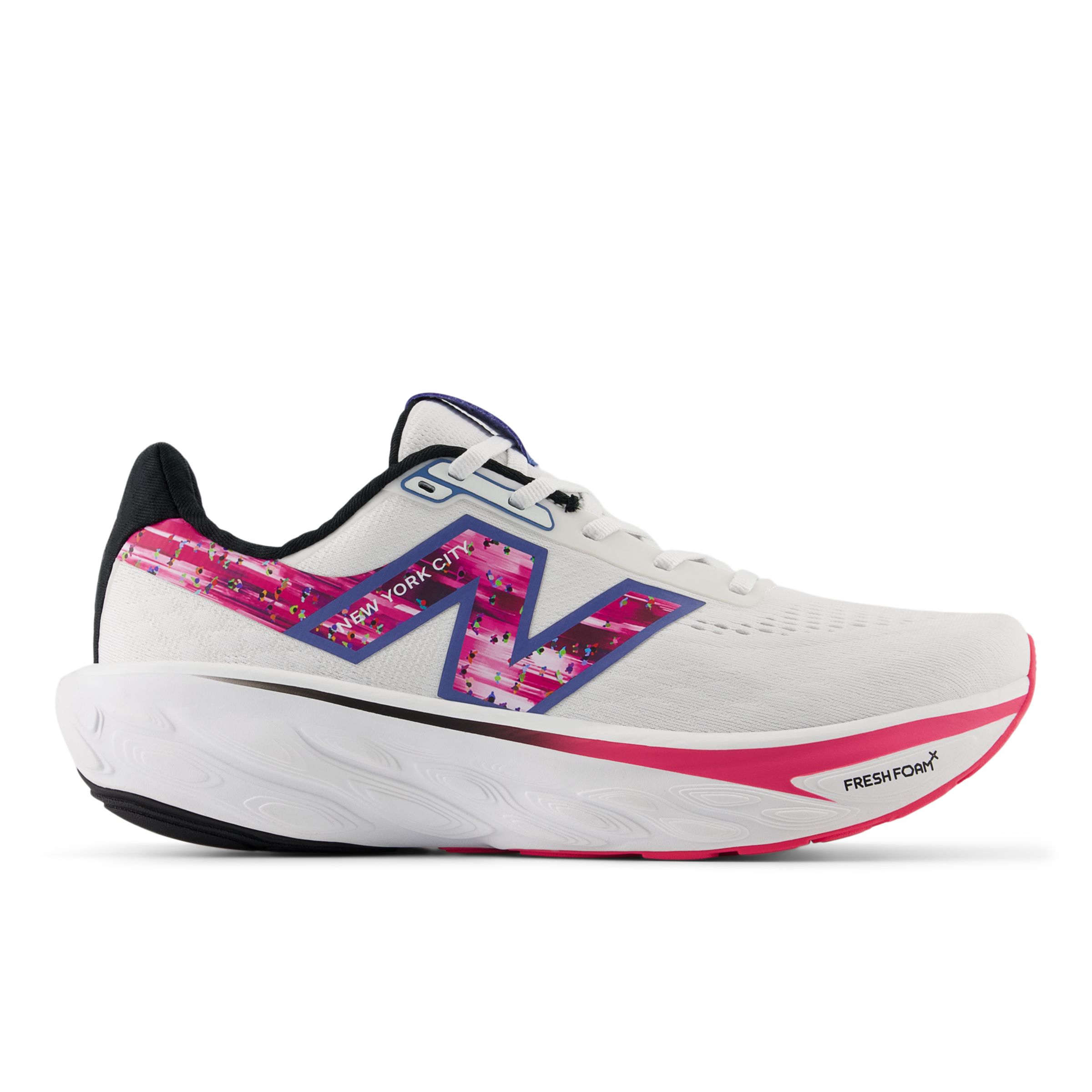 New Balance Men's TCS NYC Marathon® Fresh Foam X 1080 v14 in White/Pink/Black Synthetic, size 8.5