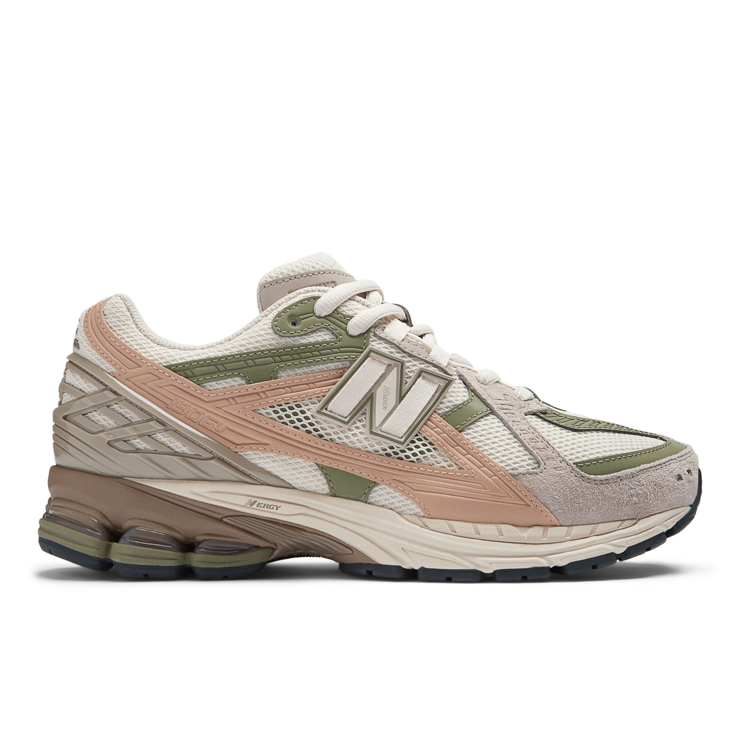 New Balance Men's 1906 Utility in Beige/Green/Brown Leather, size 10