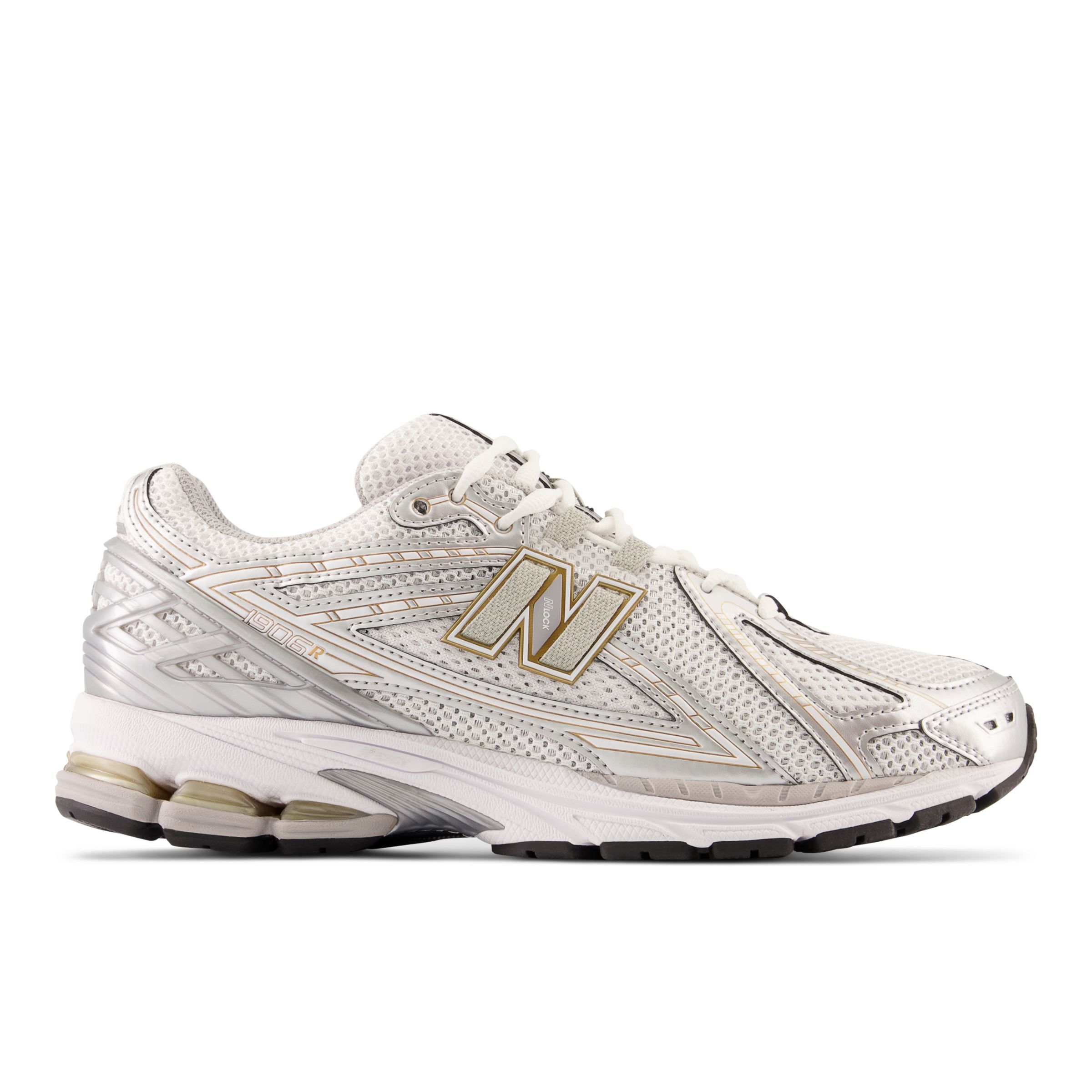 New Balance Unisex 1906R in White/Grey Synthetic, size 8