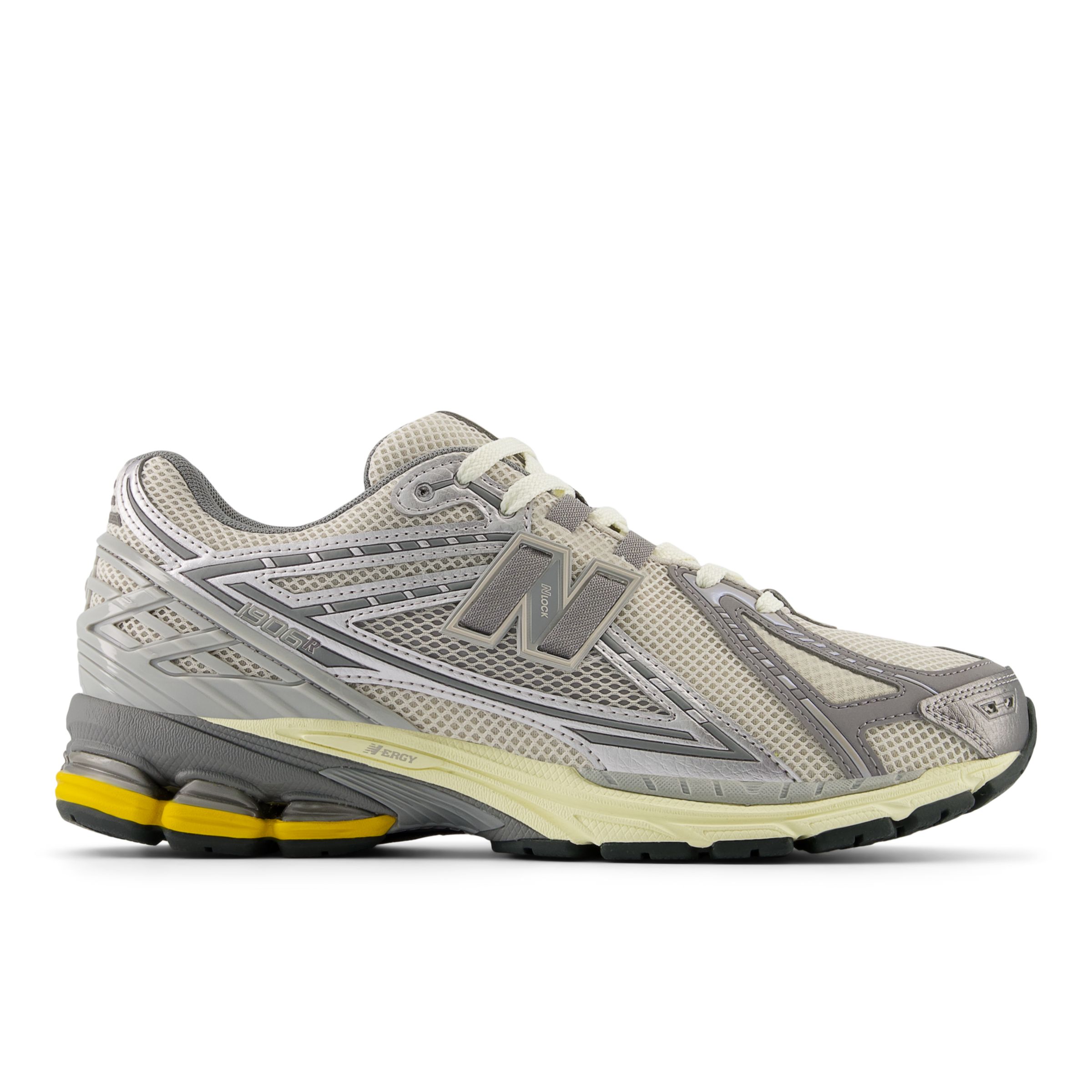 

New Balance Unisexe 1906R en Gris/Beige, Suede/Mesh, Taille 37.5 Large