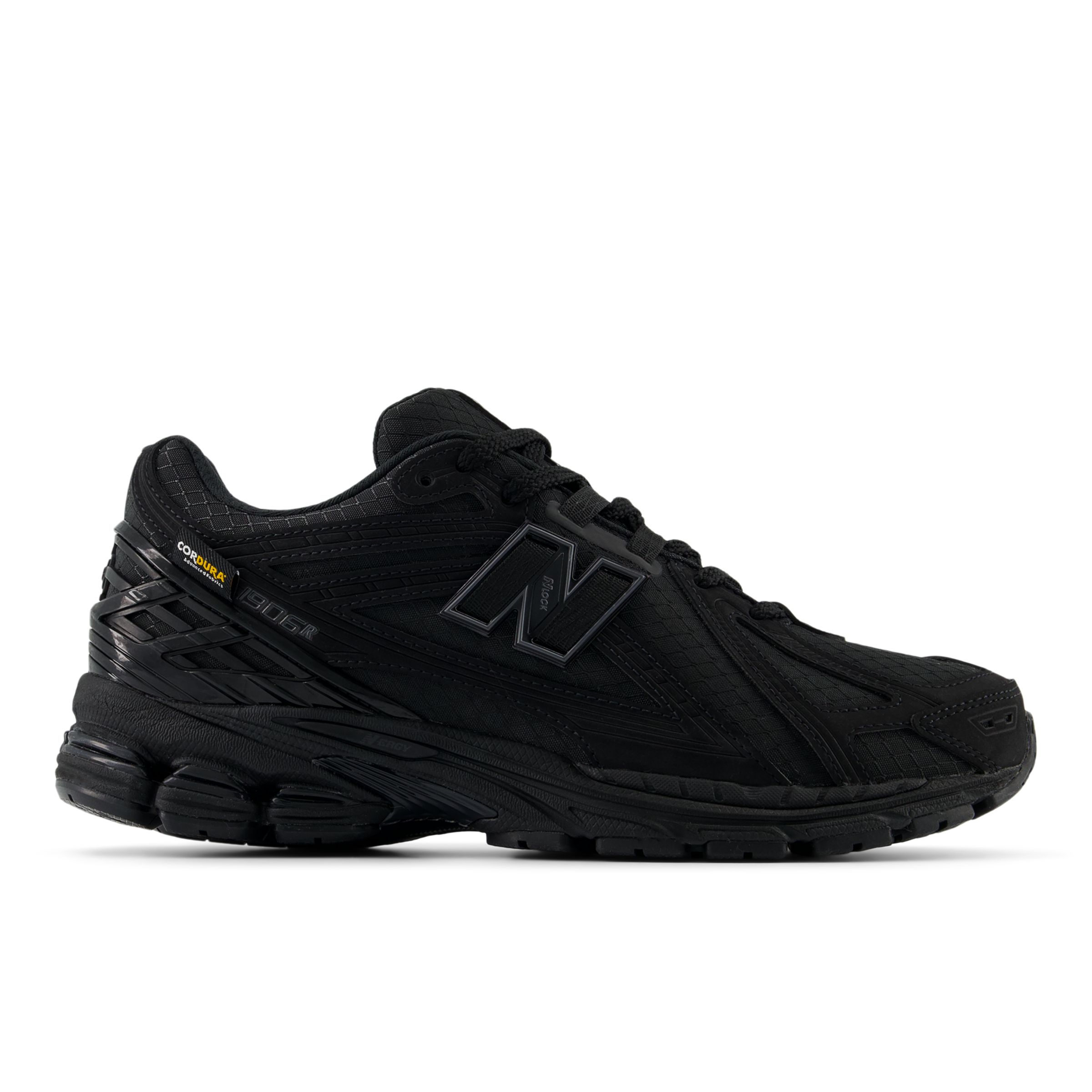 New Balance Unisex 1906R in Black/Grey Suede/Mesh, size 8