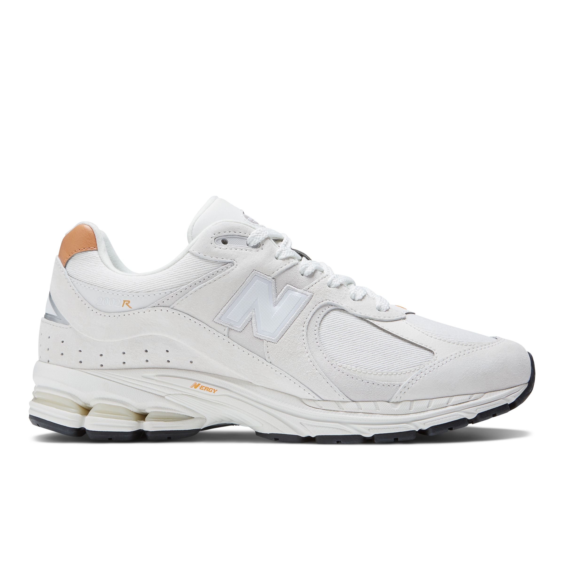 New Balance Homme 2002R en Grey/Gris/Brown/marron/White/blanc, Suede/Mesh, Taille 45.5
