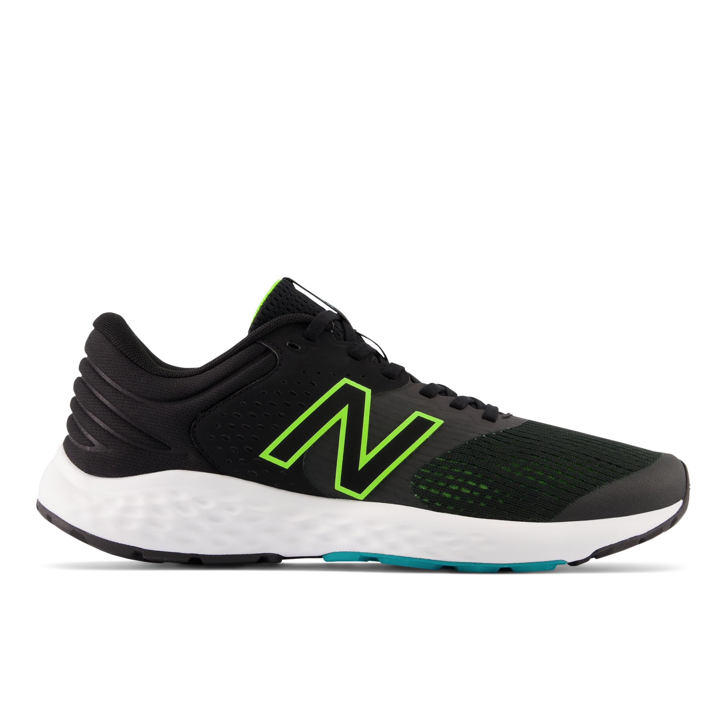 New Balance Men's 520v7 in Black/Green/White Textile, size 7.5