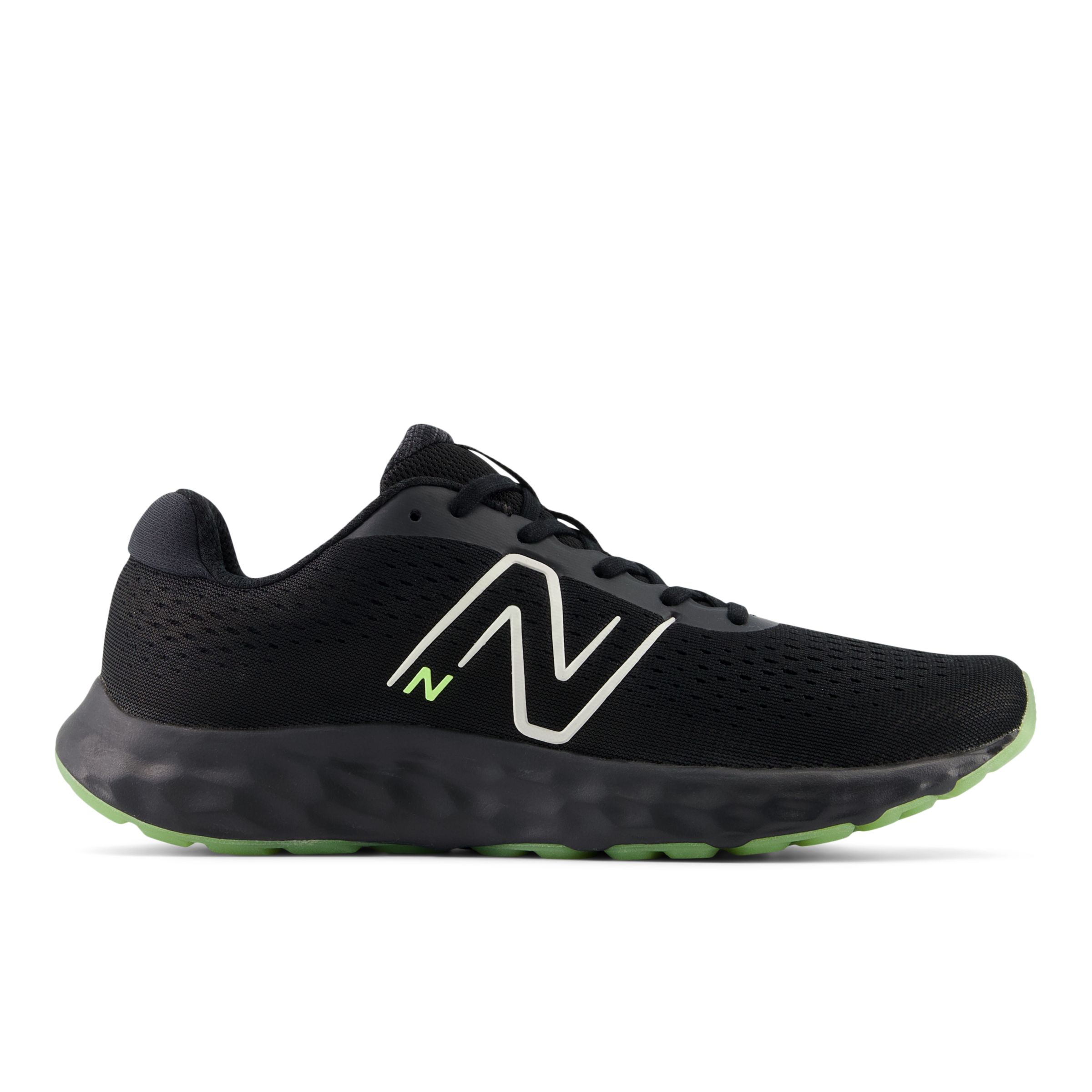 New Balance Men's 520v8 in Black/Green/White Textile, size 8