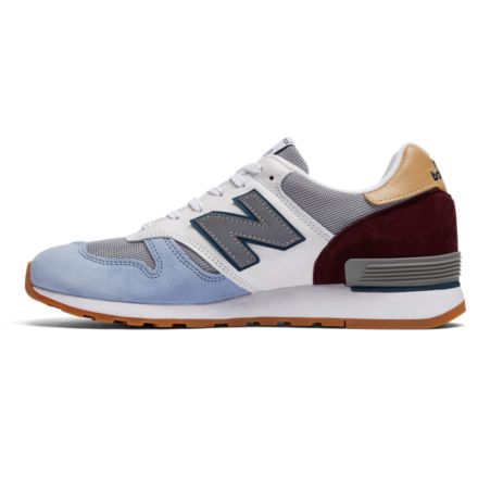 Made in UK 670, Burgundy with White with Blue with Tan, M670BWT