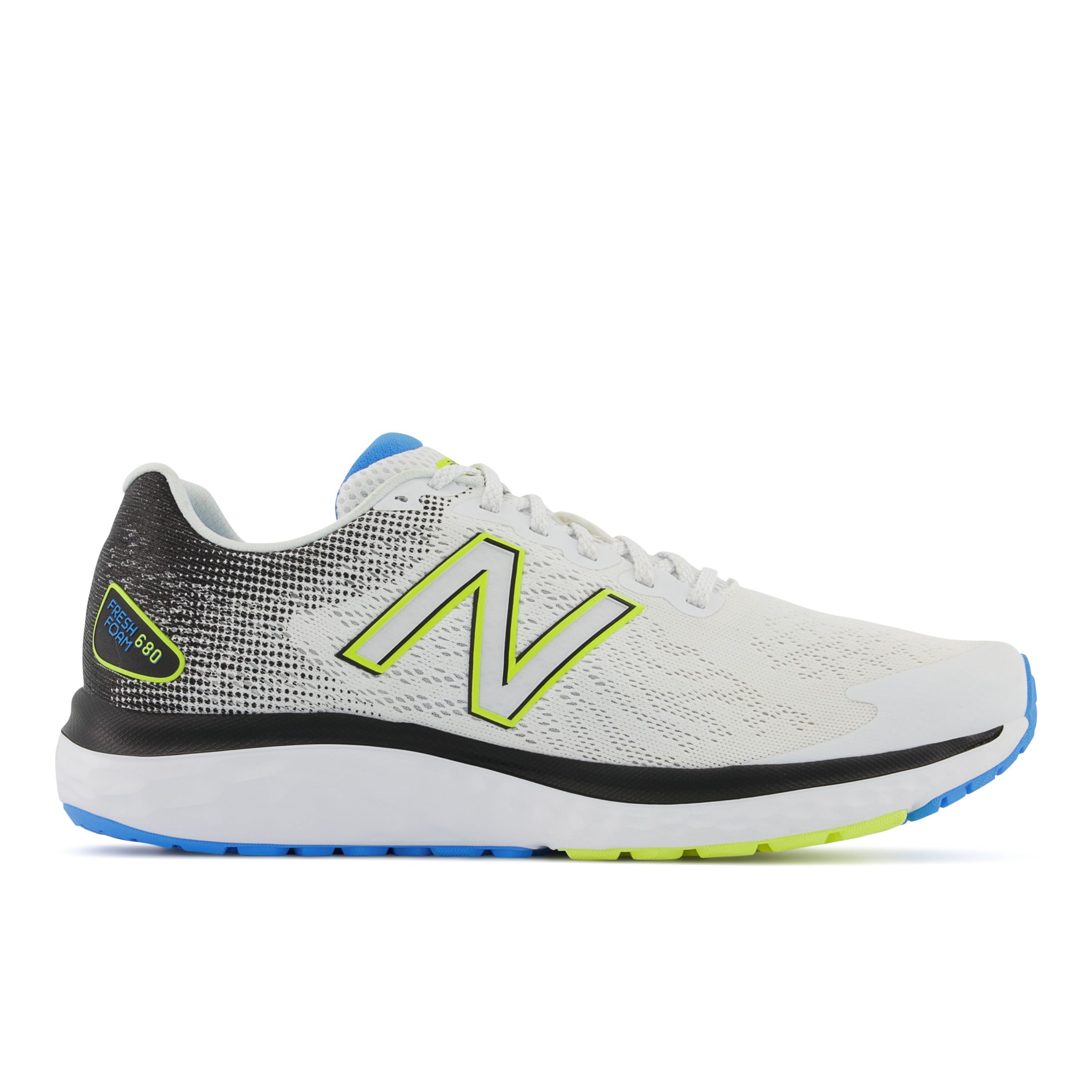 

New Balance Men's Fresh Foam 680v7 White/Blue/Yellow - White/Blue/Yellow