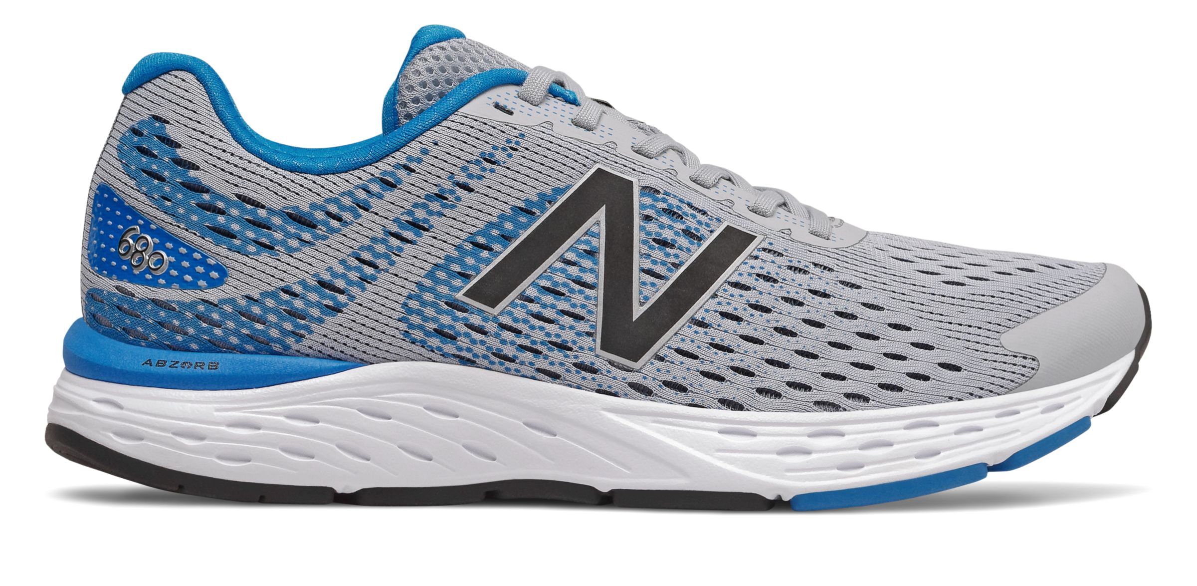 

New Balance Men's 680v6 Grey/Blue/Black - Grey/Blue/Black