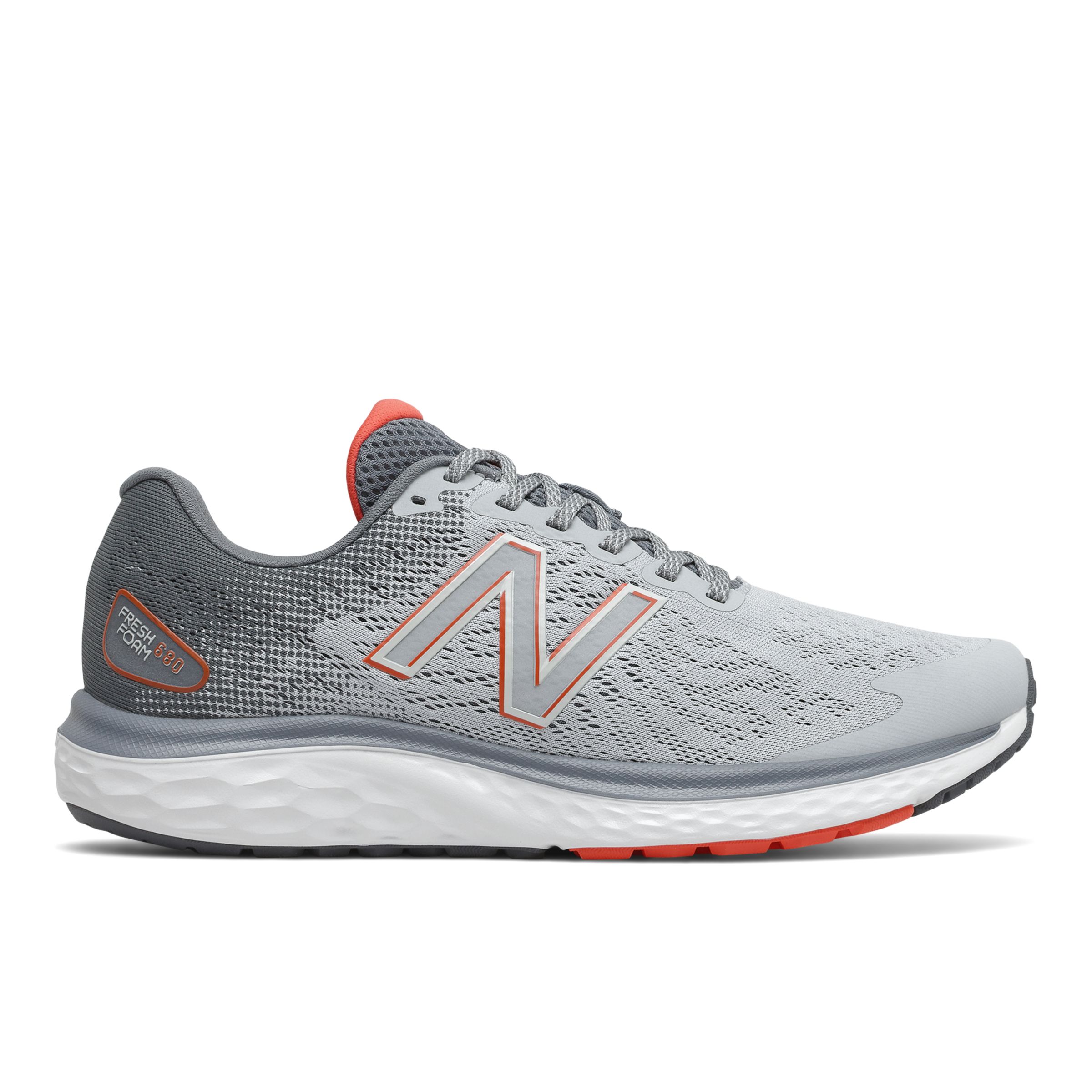 

New Balance Men's Fresh Foam 680v7 Grey/Red/Black - Grey/Red/Black