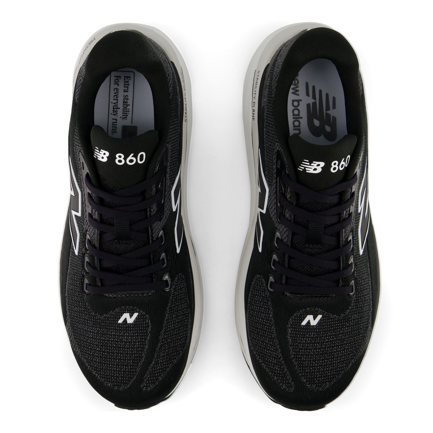 Женские кроссовки New Balance Fresh Foam X 860v15, цвет: Чёрный / Белый — фото 4