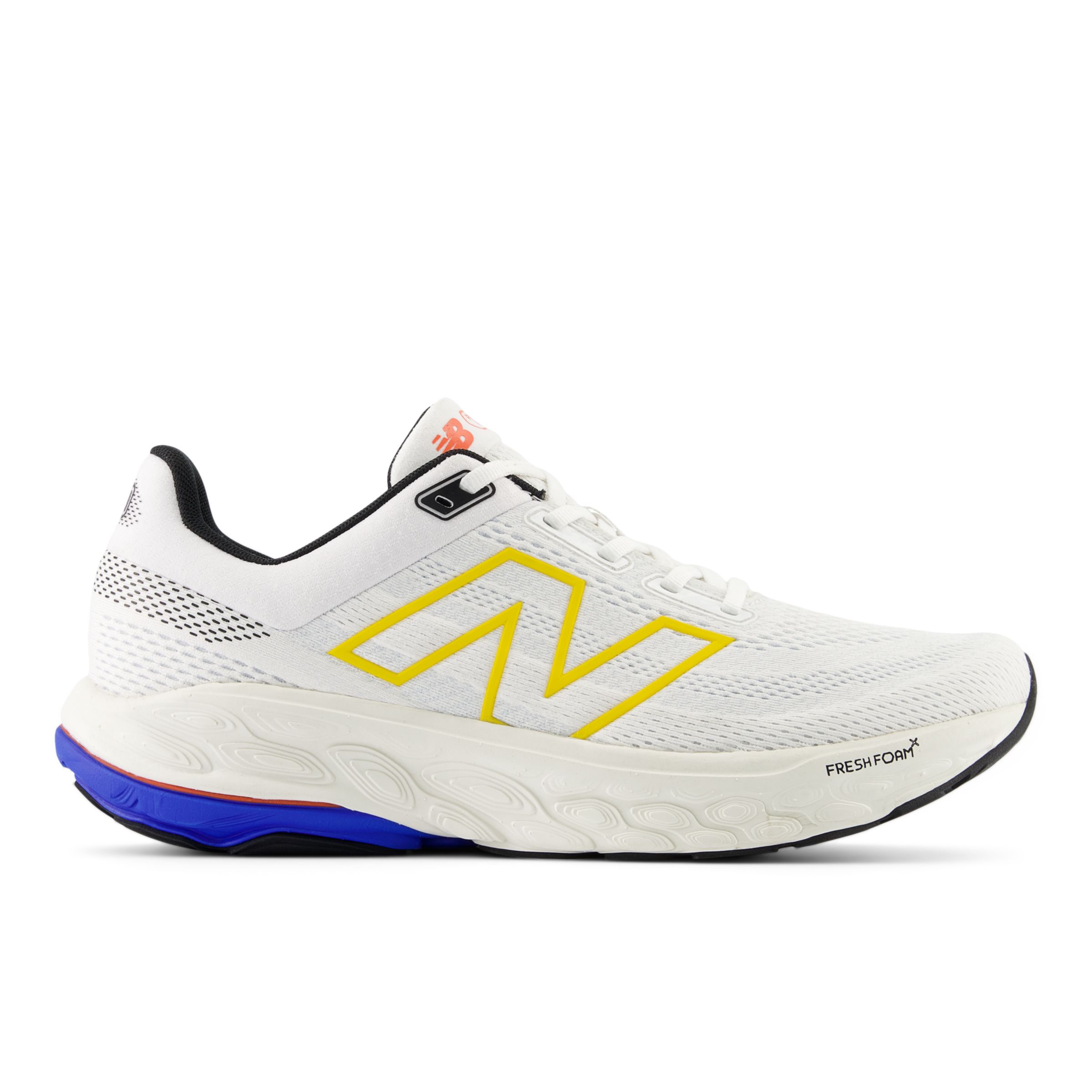 New Balance Men's Fresh Foam X 860v14 in White/Blue/Orange Synthetic, size 8