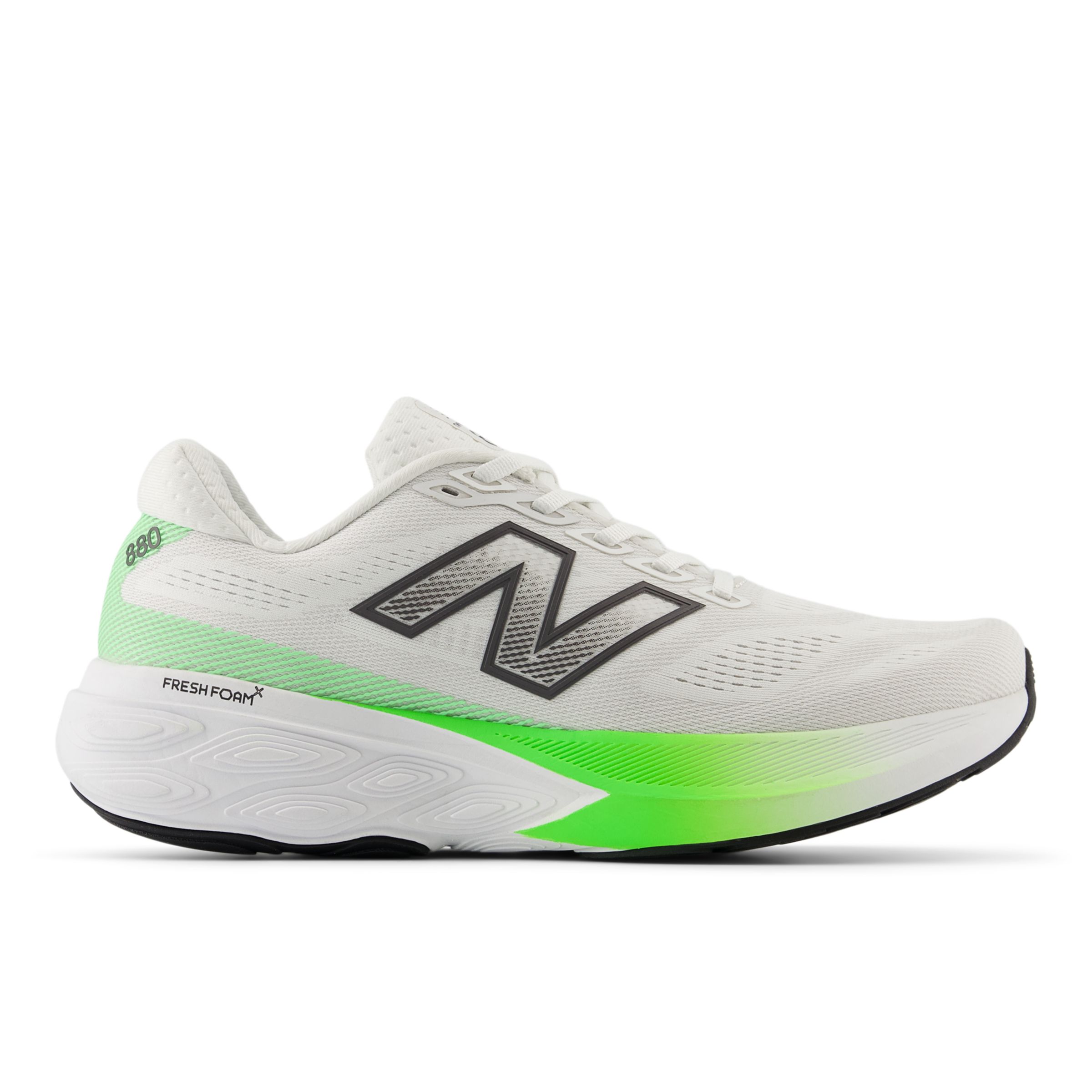 New Balance Men's Fresh Foam X 880v15 in Grey/Green Synthetic, size 12 X-Wide