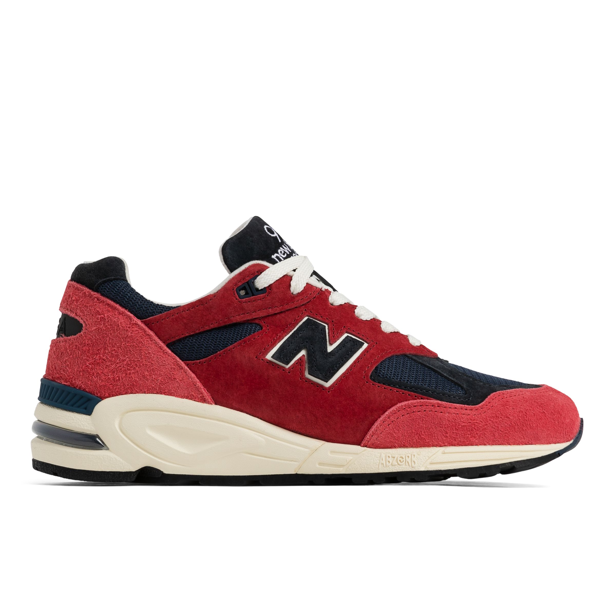 New Balance Men's MADE in USA 990v2 in Red/Blue Leather, size 8