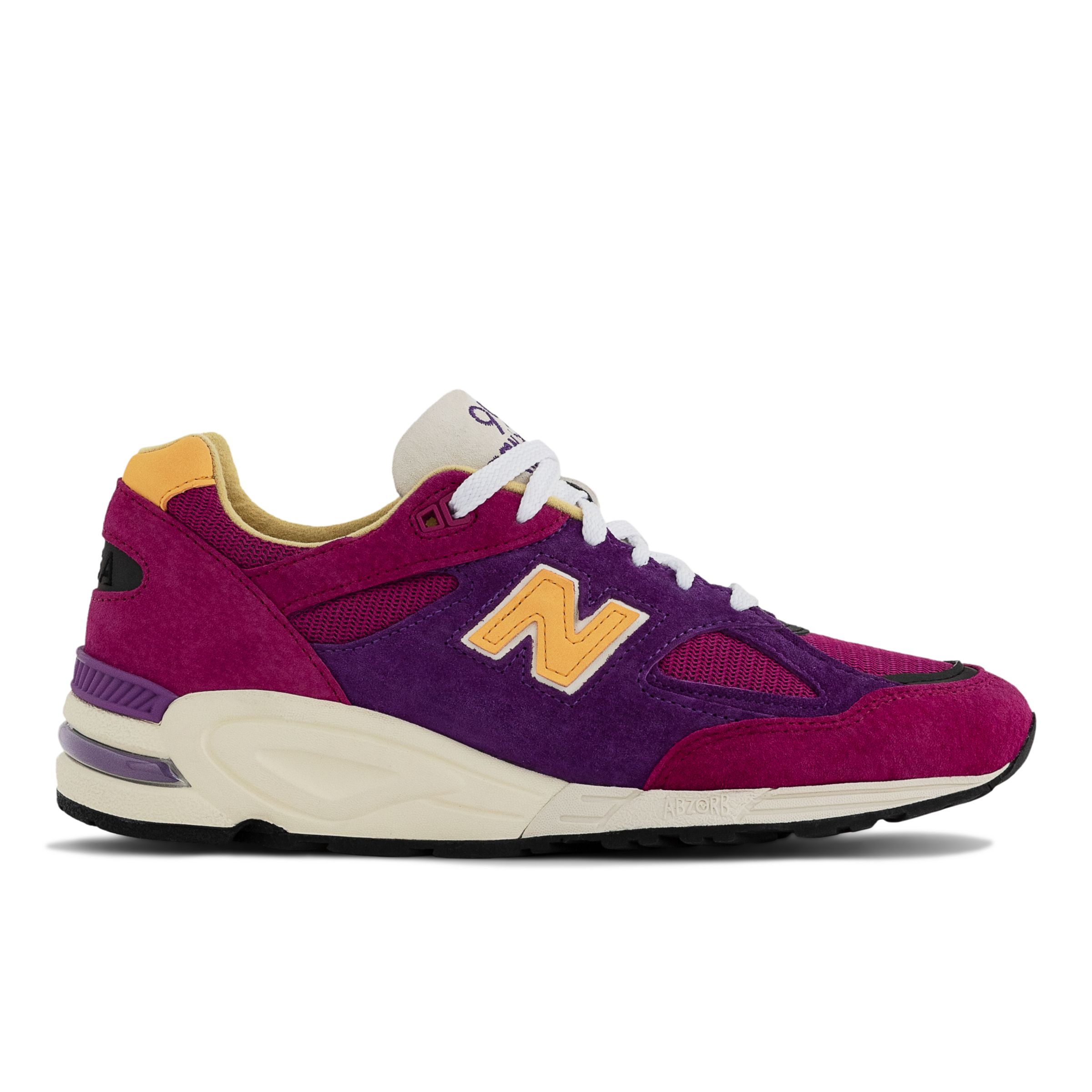 New Balance Men's Made in USA 990v2 in Purple/Yellow Leather, size 11.5