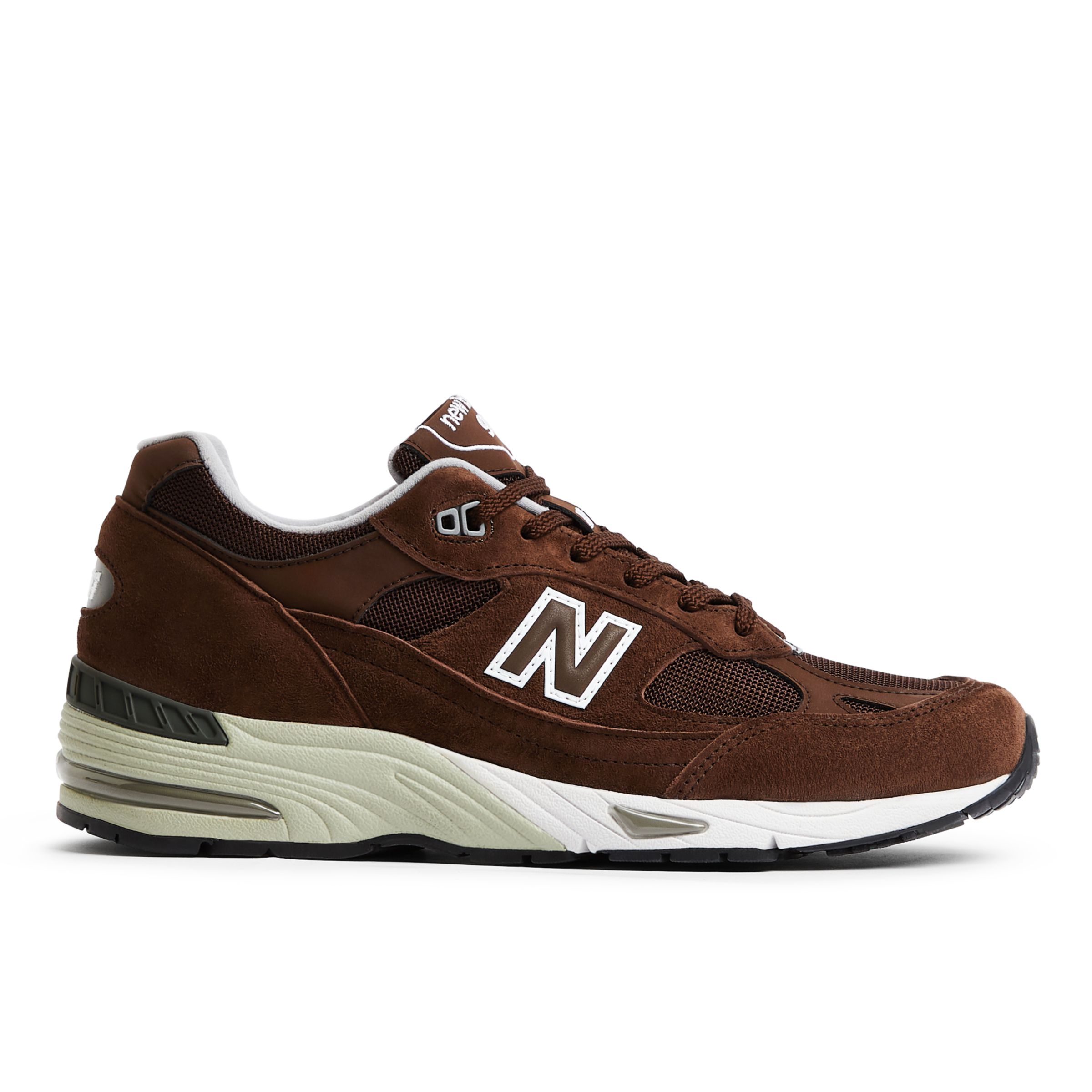 

New Balance Homme MADE in UK 991v1 en Marron/Blanc, Suede/Mesh, Taille 42.5 Large