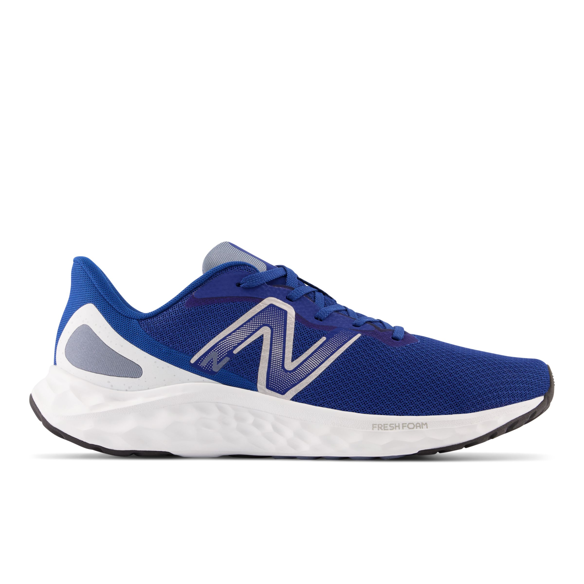 New Balance Men's Fresh Foam Arishi v4 in Blue/White/Grey Mesh, size 6.5