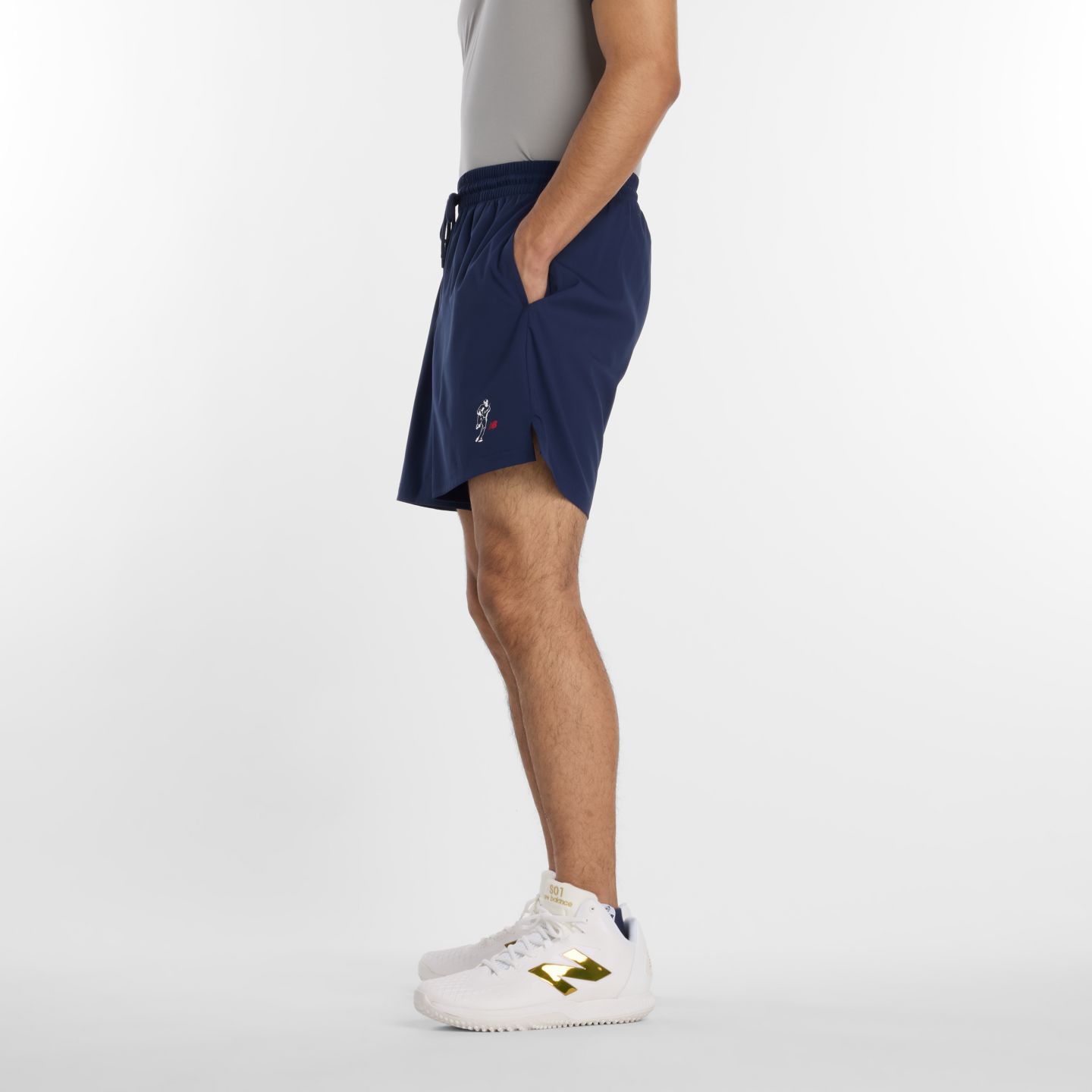 Мужские шорты New Balance Shohei Training Woven Short 7", цвет: Тёмно-синий — фото 5