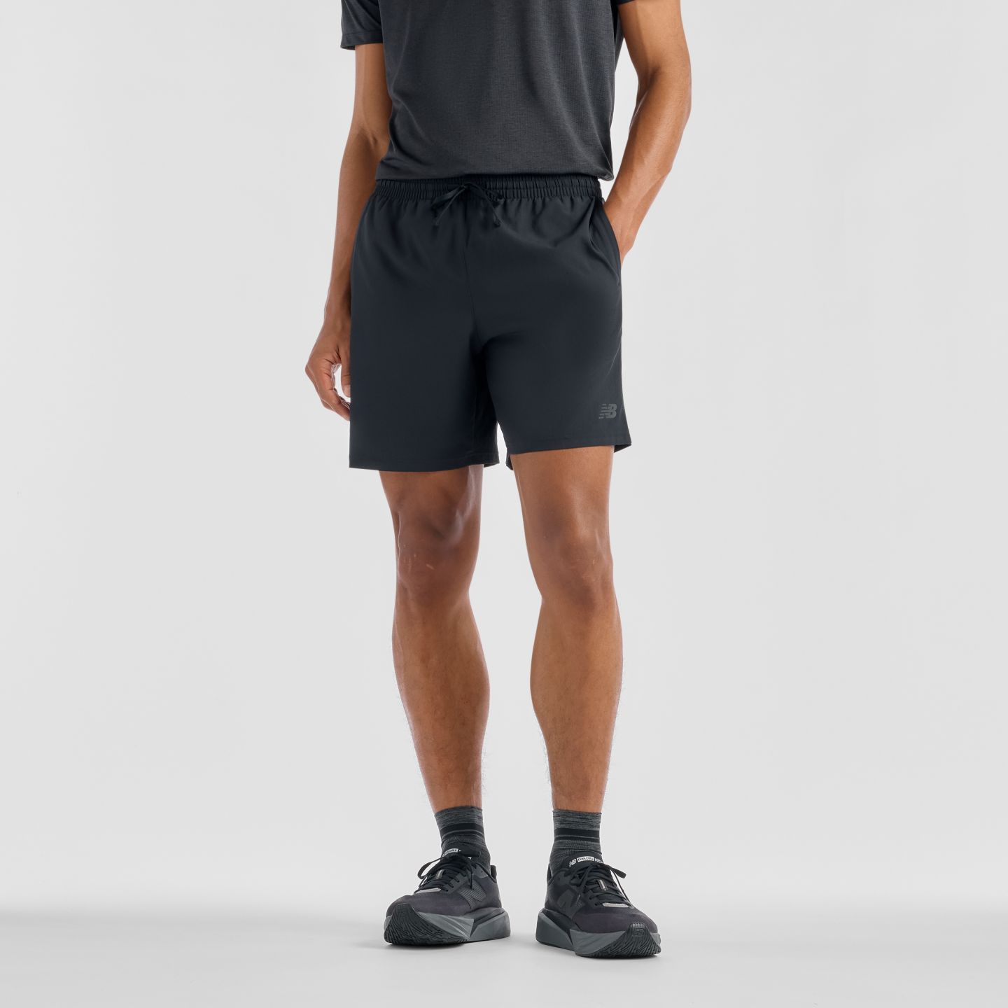 Мужские шорты New Balance Fast Days Short 7", цвет: Чёрный — фото 1
