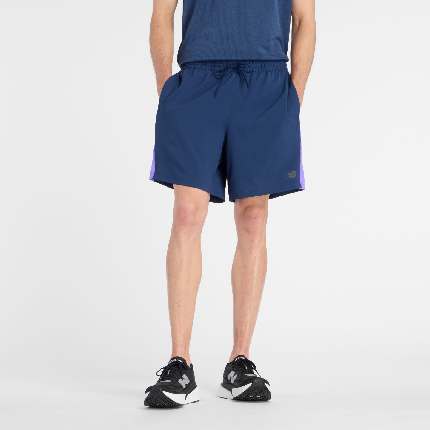 Мужские шорты New Balance Fast Days Short 7", цвет: Тёмно-синий — фото 1