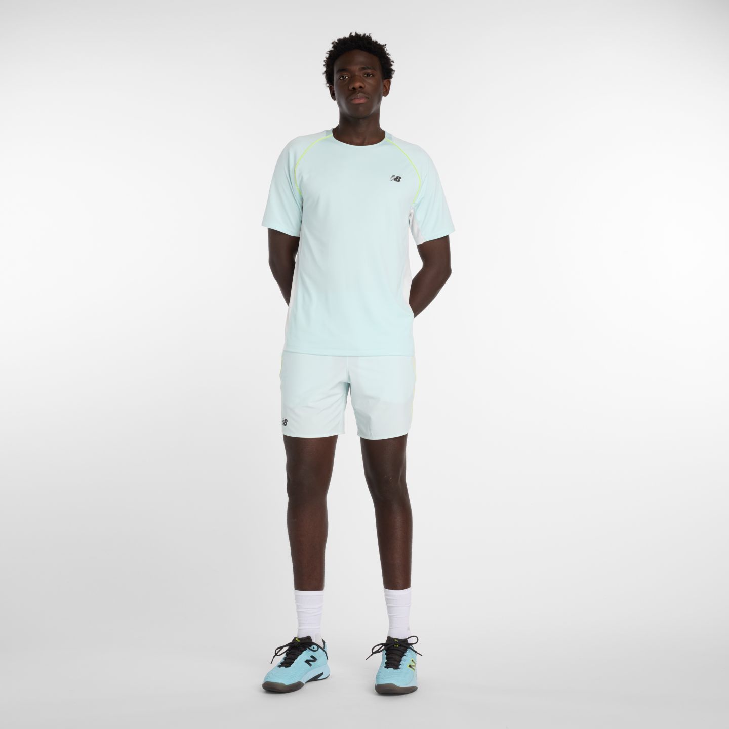Мужские шорты New Balance Tournament, цвет: Синий / Чёрный — фото 2