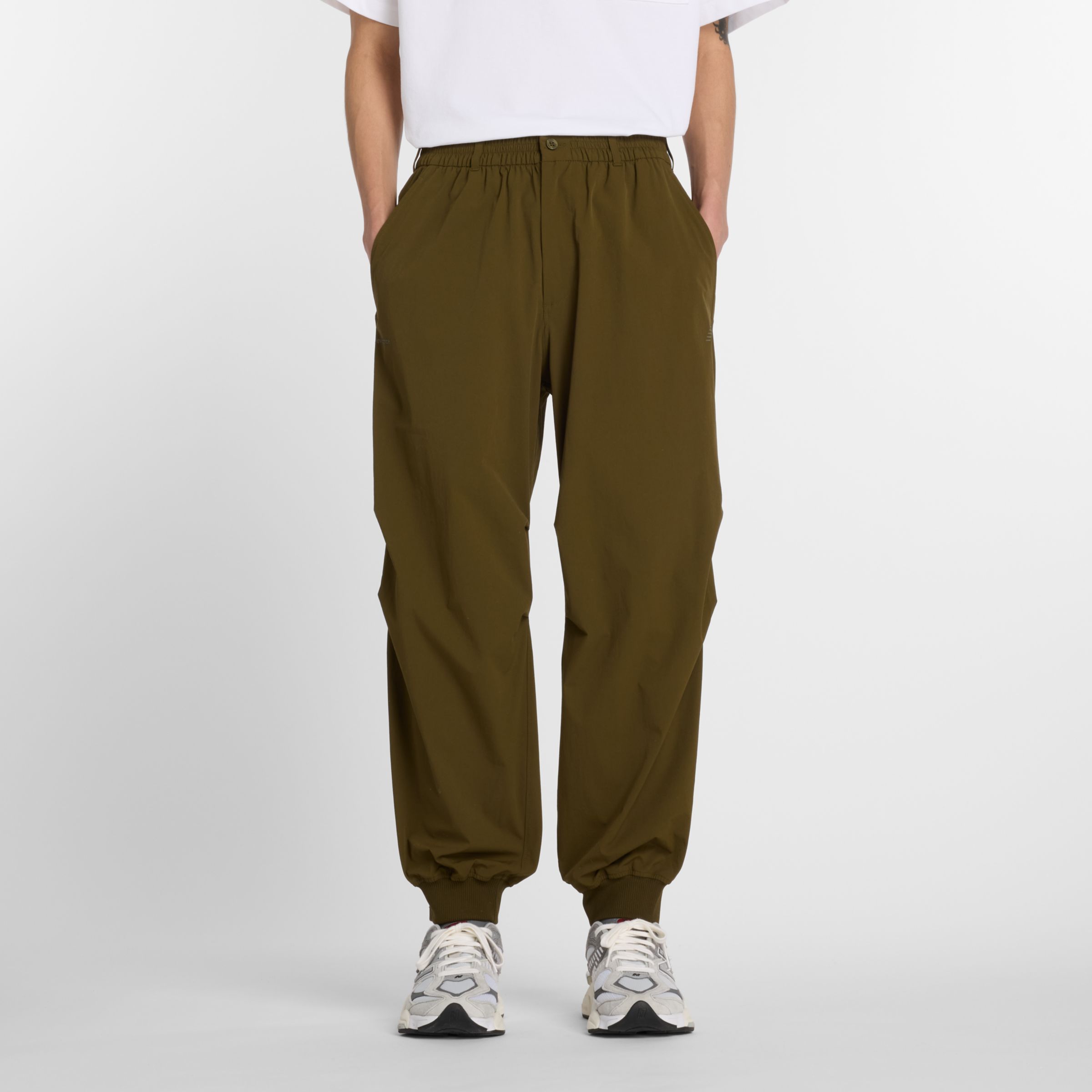 NB GREY ジョガーリブパンツ