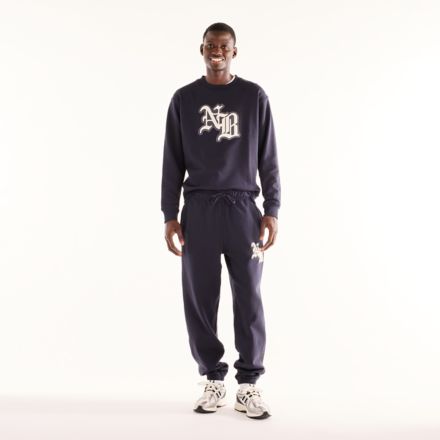 Pantalon universitaire &agrave; lettrage gothique, NUIT NOIRE, MB62R4V2DNT
