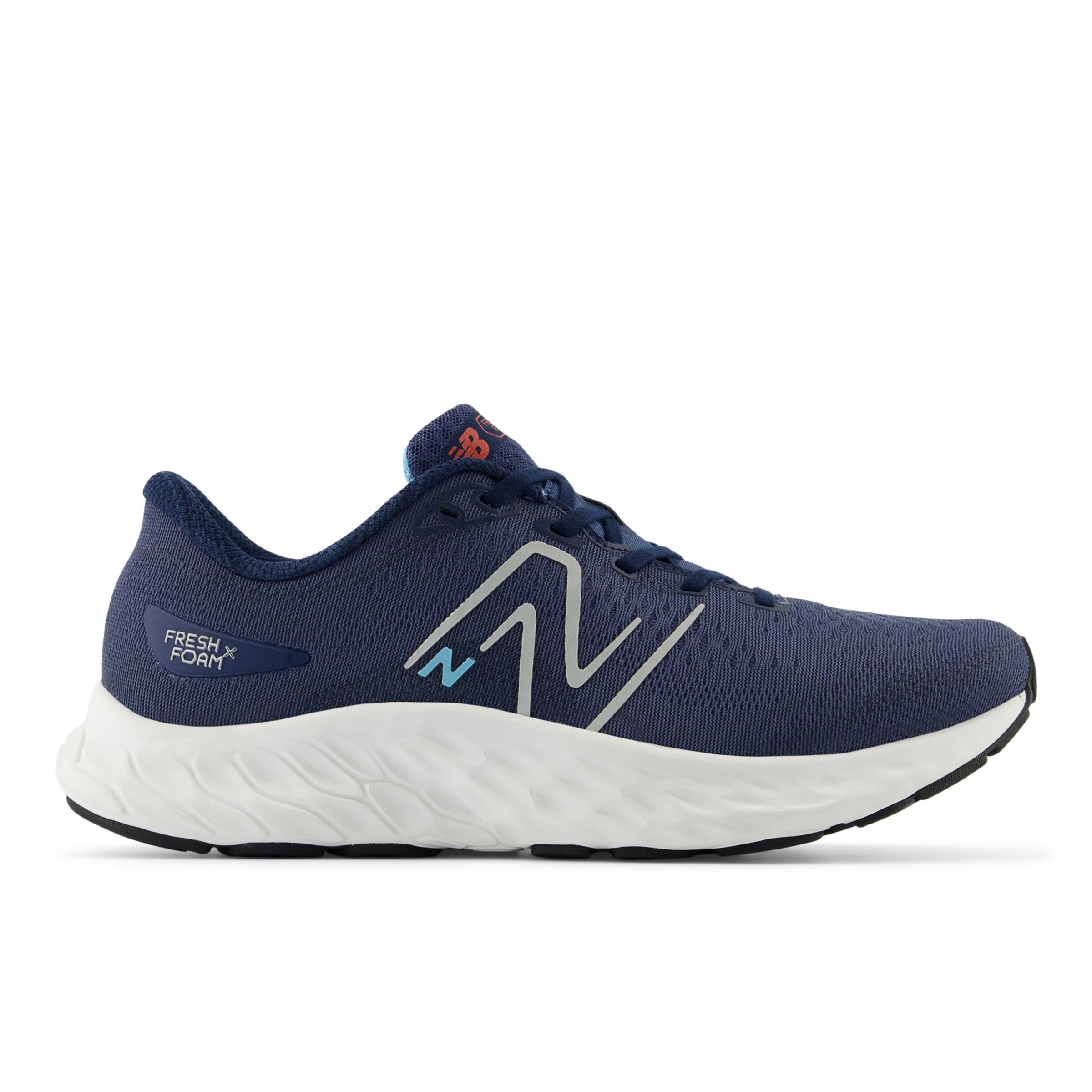 New Balance Men's Fresh Foam X Evoz ST in Blue/Grey/Red Synthetic, size 6.5